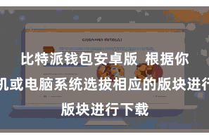 比特派钱包安卓版 根据你的手机或电脑系统选拔相应的版块进行下载