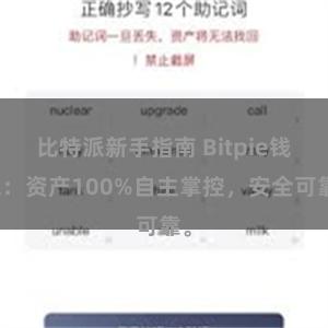 比特派新手指南 Bitpie钱包：资产100%自主掌控，安全可靠。